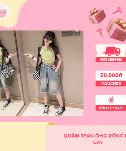 Quần Jean Ống Rộng Bé Gái