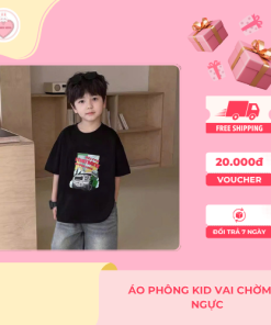 Áo Phông Kid Vai Chờm In Ngực