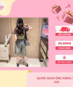 Quần Jean Ống Rộng Bé Gái